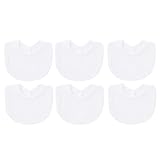 Nishine 6 PACK Baberos de Muselina para Bebé Unisex Niños Niñas Algodón Absorbente Dentición Bandana Baberos Bufanda (Blanco - Paquete de 6)