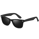 Opssaker Gafas de Sol Hombre Polarizadas Clásicas Gafas de Sol Cuadradas para Hombre y Mujer Conducir Correr Protección UV400 (Negro)