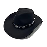 Willheoy Sombrero de Vaquero para Mujer Hombre Sombrero de Cowboy Unisex Adulto Carnaval Halloween y Cosplay