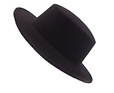 1 sombrero unisex de mezcla de lana negra clásica para adultos, sombrero de ala ancha grande para iglesia, derby, sombrero para boda, fiesta, espectáculo de talentos, actuación