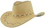 Carnavalife Sombrero Cowboy de Vaquero Toy Story Western Disfraz para Adulto y Niños YJ-24 (Beige Claro, Niños/54cm)