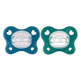 Chicco Chupete Dual Soft, Recién Nacido 16-36 Meses, Bicolor, Set de Chupetes de Silicona con Doble Suavidad, Pezón suave, Apoyan la Respiración y Fomentan el Correcto Desarrollo de la Boca,2 Pz,Niño