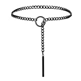Tucnoeu Gargantilla ajustable para mujer, punk, cadena de 70 cm, acero inoxidable, color negro, gótico, para hombres y mujeres