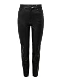 Only ONLEMILY HW ST ANK Faux Leather PNT Noos Pantalón, Black, M/30 para Mujer