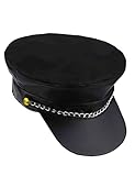 Boland 82001 – Gorro de piel sintética negro unisex con cadena de eslabones, sombrero, sombrero, disfraz, carnaval, fiesta temática