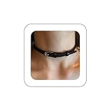 Inilbran Punk Cinturón De Cuero Hebilla Collar Vintage Negro Cinturón De Metal Collar De Gargantilla Alt Collar De Cuero Negro Collar De Cuero Gótico Collar De Joyería Para Las Mujeres