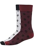Urban Classics Skull Allover 2-Pack Calcetines, Burgundy/White, 39-42 Unisex Adulto