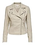 Only Onlgemma Faux Leather Biker Otw Noos Chaqueta, Forro Plateado, 40 FR/ES (38 EU) para Mujer