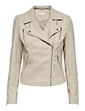 ONLY Faux Leather Jacket ONLGEMMA Faux Leather Jacket Silver Lining 38 Silver Lining 38