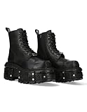 NEW ROCK M-TANK083-C1 Botines para Mujeres Botas de caña Baja, Negro, 38 EU