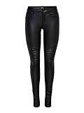 Only Onlnew Royal Coated Biker Skinny Fit Jeans Vaqueros, Negro (Black), S/32L para Mujer