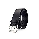 Irypulse Cinturón Trenzado Elástica Hombres Mujeres Hecha Elásticos Cuero PU Hebilla de Aleación Diputado Moda Retro Cinturones Unisex - Negro