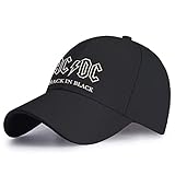 Penuzg Unisex Cap ACDC Gorra de Béisbol Banda de Rock Deportes al Aire Libre Sombrero Ajustable de Gorras Hip Hop-Black||One Size