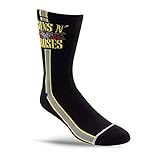 PERRI'S SOCKS - Guns N' Roses Side Stripe Short Crew Socks, Officially Licensed Rock Band Socks, Cushioned Novelty Socks for Men and Women, Premium Women and Men's Socks, Black, 1 Pair-GRA301-001-L