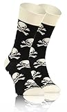 Sesto Senso Calcetines Divertidos Algodón Mujer Hombre Locos Coloridos Funny Socks Halloween Skull Esqueleto 43-46 Cráneo