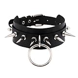 Spldsun Collar Punk, PU Cuero con Pinchos, Gargantilla con Tachuelas, Cadena de Clavícula para Club Nocturno, Street Beat