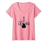 Guitarra Legend Rock Star Músico Hombres Instrumento Eléctrico Camiseta Cuello V, Mujer, Rosado, XXL