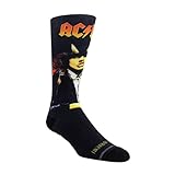 PERRI'S SOCKS - Calcetines deportivos ACDC Premium, con licencia oficial de rock Band, calcetines divertidos acolchados para hombres y mujeres, Sub tinte negro, talla única