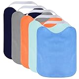 SLOSH Baberos Bebe Impermeables con Goma al Cuello Fáciles de Poner y Quitar Perfectos para la Guarderia (Azul)