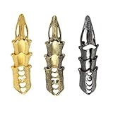 Cubahop 3pcs Anillos de Garra Abiertos Punk Gothic Aleación Negro