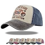 YULOONG Gorra de béisbol Retro clásico Gorra Deportiva al Aire Libre Retro Gorra de Sol de Motocicleta 100% algodón para Hombres y Mujeres A