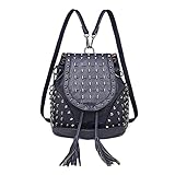 Miss Lulu Mochila Antirrobo para Mujeres, Bolsos Mochila para Mujer con Decoración de Clavos Calavera - Ideal para Festival, Noche en la Ciudad y Estilo Urbano