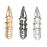 Cubahop 3pcs Anillos de Garra Abiertos Punk Gothic Aleación Negro
