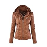 Mangas Largas Chaqueta De Cuero para Damas PU Chaqueta De Cuero para Mujeres Chaqueta Corta De Cuero Chaqueta para Mujeres Traje De Motocicleta