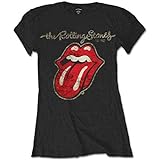 Rolling Stones The Plastered Tongue Camiseta, Negro (Black Black), 44 (Talla del Fabricante: XX-Large) para Mujer