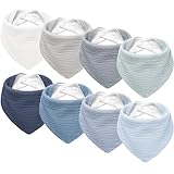 Susurration Babero para bebé, pañuelo triangular de muselina, pañuelo para el cuello para niño y niña, babero ajustable, Cielo azul., Talla única