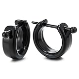 Negro Pendientes del Aro Bisagras Pendientes con Cierre Seguro para Hombres Mujer Punk Rock Pendientes Cotidiano ﻿Vestir