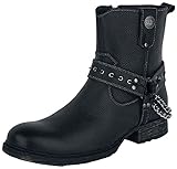 Rock Rebel by EMP Hombre Botas moteras negras con correas y cadenas EU46