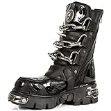 New Rock M 727 S1, Botas Motardas Hombre, Negro Negro, 45 EU
