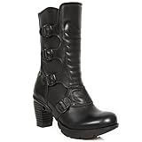 New Rock M-TR003X-S1 - Botas de Otra Piel Mujer, Negro (Negro (Black 001)), 37 EU