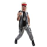MORPH Costumes Disfraz Rockero Adulto Años 80, Disfraces Carnaval Hombre en Talla L