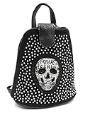 Faylinn Mochila Pequeña Mujer Tachuelas - Mochila Estilo Punk Rock - Bolsos Góticos - Mochila Estilo Motero