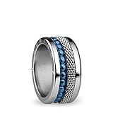 BERING Anillos combinados intercambiables para mujer en plata y azul con el exclusivo sistema Twist & Change, Mississippi