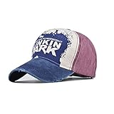 XibeiTrade Gorra de béisbol de algodón vintage retro rock bicolor camionero papá gorras