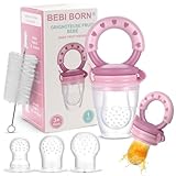 BEBI BORN - 1 Chupete Fruta Bebe + 3 Tetinas silicona sin BPA 4-24 meses - Alimentador Antiahogo Bebe - Chupete Fruta Azul - Chupete para Fruta Bebe - Chupete Fruta Bebe 6 meses - Manual del usuario