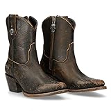 NEW ROCK Botas vaqueras de mujer Tejanas Altas Western Cowboy Vintage Marrón Moka Brown Woman Boots Texas M.WSTM006-S2 (numeric_36)