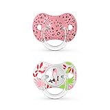 Suavinex, Nuevo Pack 2x Chupetes Fisiológicos Para Bebés 0-6 Meses - Chupetes con Tetina Fisiológica de Silicona Sx Pro más Plana y Flexible - Jungle Rosa