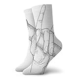 Dibujado a mano de alta señal para amantes de la música rock y micrófono Sketch Art calcetines atléticos para hombres y mujeres, 30 cm