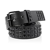 HDGSAFD 1 cinturón gótico con remaches para mujer, estilo vaquero, estilo punk, cinturón unisex con remaches (negro), Negro , 110