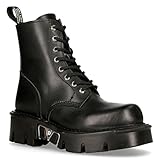 Botas Góticas Unisex Negras New Rock MILI-084N-S3 con 8 Agujeros Estilo Militar Gótico a la Moda 8