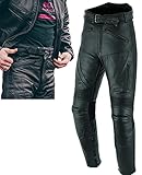 Texpeed Pantalones de moto cuero - Hombre Motocicleta turismo para motocicletas de con auténtica protección de armadura de motociclista CE (EN 1621-1) Negro - (3XL Cintura/Pierna Regular)