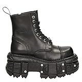 New Rock M-TANK083-C1 Botines/Low Boots Mujeres Negro - 36 - Botas de caña Baja