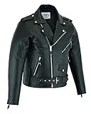 Gaudi-Leathers Brando - Chaqueta de piel para hombre, chaqueta de motero, color negro, Negro , XL