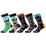 WeciBor Calcetines Divertidos Coloridos Estampados Hombre, 5 Pares Multicolor Bicicletas, Talla 43-46