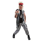 MORPH Costumes Disfraz Rockero Adulto Años 80, Disfraces Carnaval Hombre en Talla XL