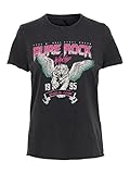 Only Onllucy Reg S/S Top Jrs Noos Camiseta, Black/Pure Rock, M Mujer